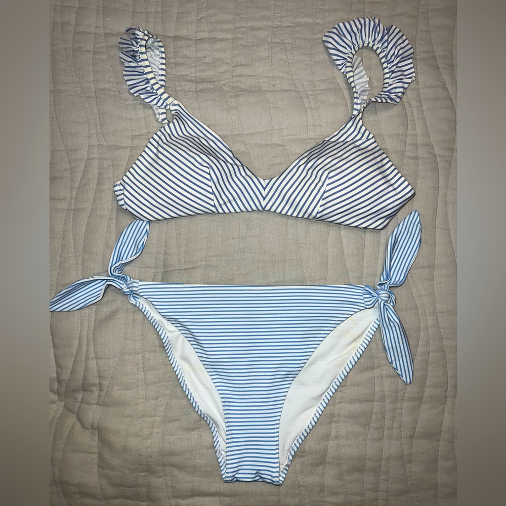 Bikini striped blue white